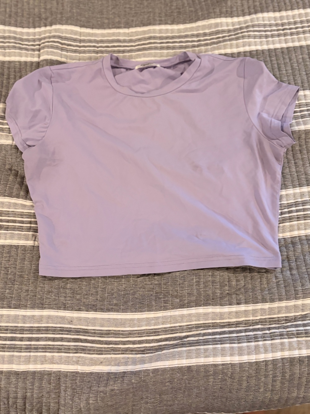 zeagoo Lavender Short Sleeve Cropped Tee Women’s Large